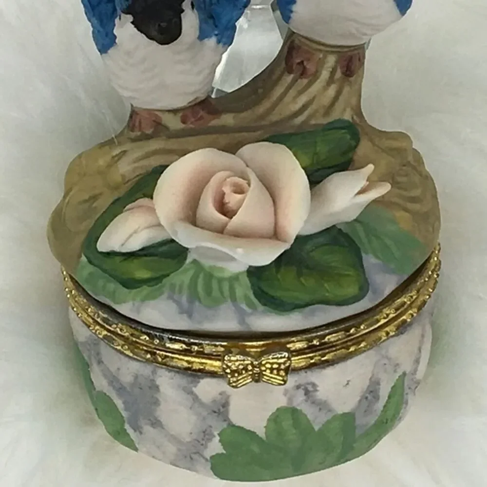 Bluebird Rose Jewelry‎ Box Trinket Gift Fairycore Cottage Coquette Whimsical